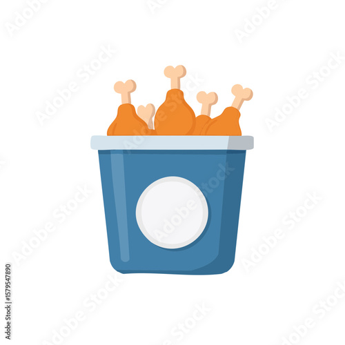 Bucket of Fried Chicken Isolated on a Transparent Background 