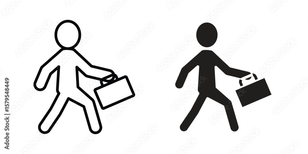 Obraz premium Going to work icon Logo Design Vector Template Illustration