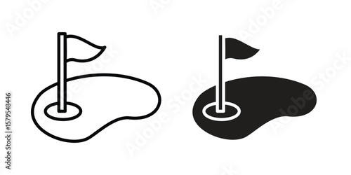 Golf yard icon Logo Design Vector Template Illustration