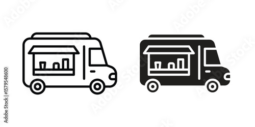 Food truck icon Logo Design Vector Template Illustration