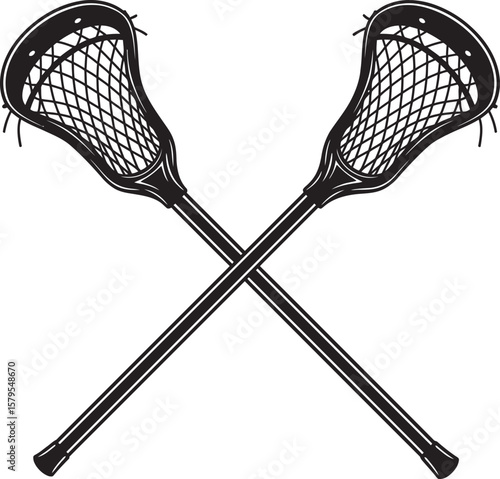 Lacrosse Player Sport Art Silhouettes white color background