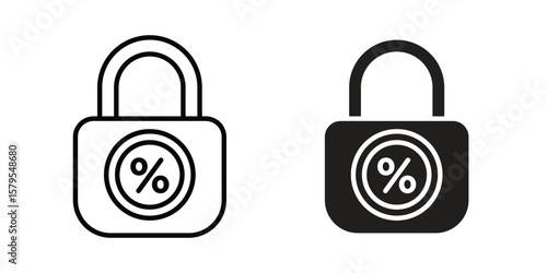 Fixed rate mortgage icon Logo Design Vector Template Illustration