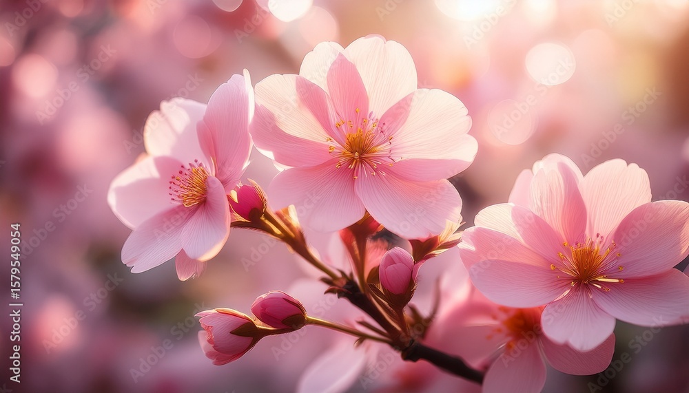 closeup of beautiful pink flowers with soft light springtime blossom delicate petals nature and floral bloom closeup of beautiful pink flowers with soft light springtime blossom delicate petals nature and floral bloom