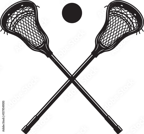 Lacrosse Player Sport Art Silhouettes white color background