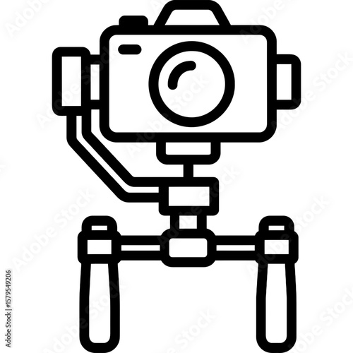 Camera gimbal stabilizer outline icon vector