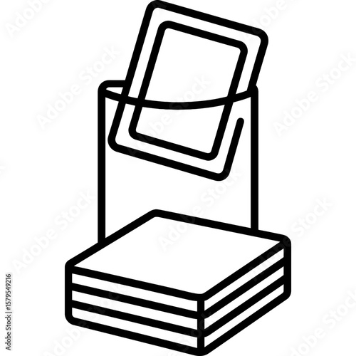 Protective card sleeves outline icon vector