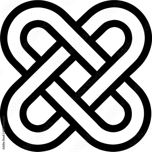 Intertwined connection outline icon vector