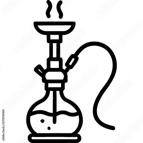 Shisha pipe outline icon vector
