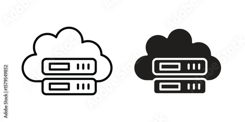 Cloud server icon Logo Design Vector Template Illustration