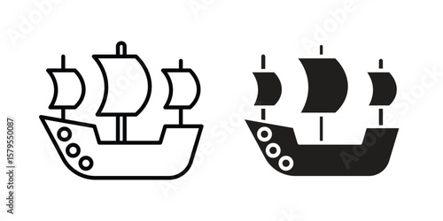 Caravel icon Logo Design Vector Template Illustration