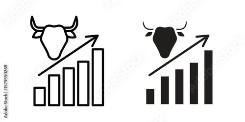 Bull market icon Logo Design Vector Template Illustration