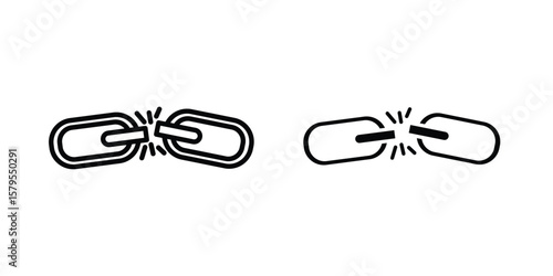 Broken link icon Logo Design Vector Template Illustration