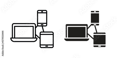 Blended learning icon Logo Design Vector Template Illustration