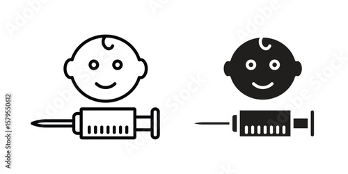 Baby Vaccination icon Logo Design Vector Template Illustration