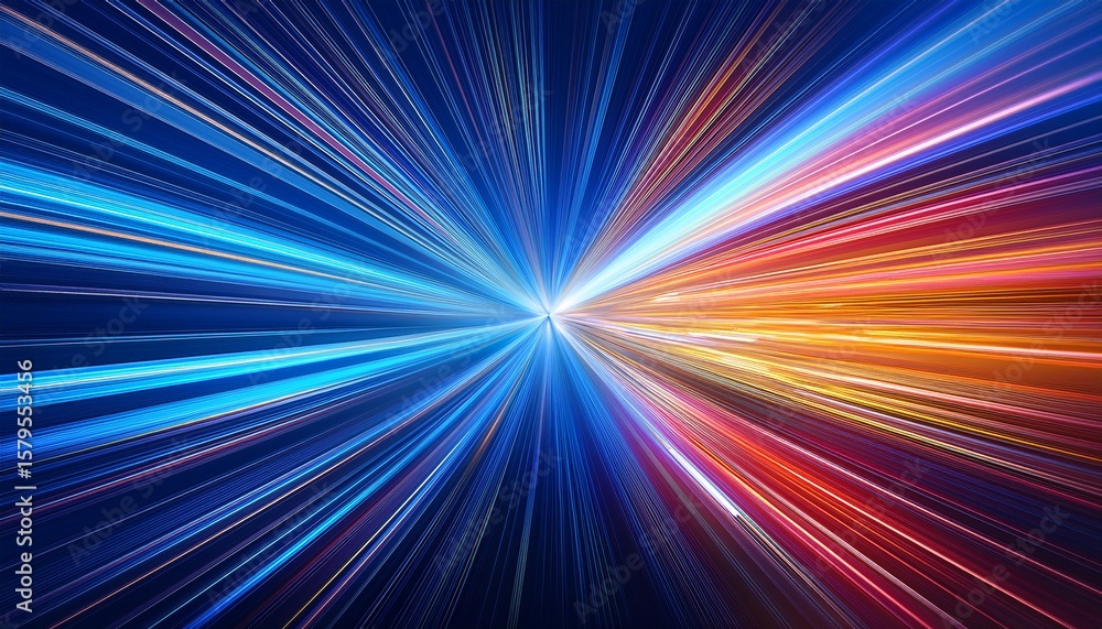 colorful light streaks radiate against a blue background creating an abstract vibrant dynamic visual effect colorful light streaks radiate against a blue background creating an abstract vibrant dynamic visual effect