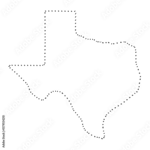 state of texas hand drawn penciled circles outline