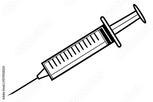 Medical syringe with needle injection healthcare