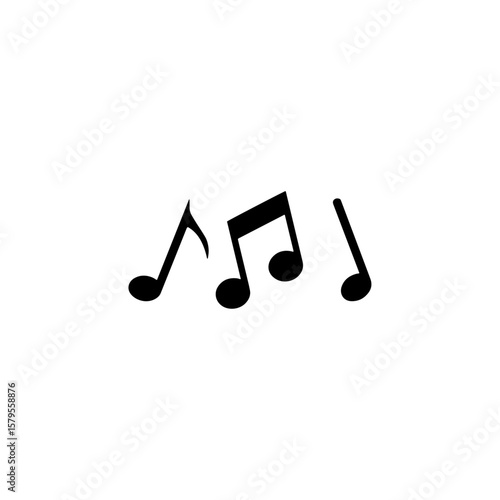 Music notes icon flat vector design. 