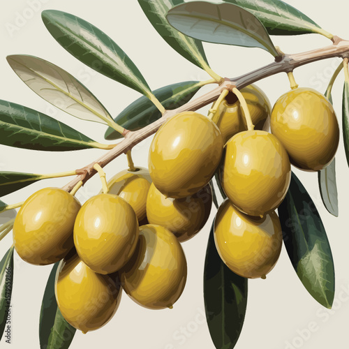 Close Up of Ripe Olives on a Branch