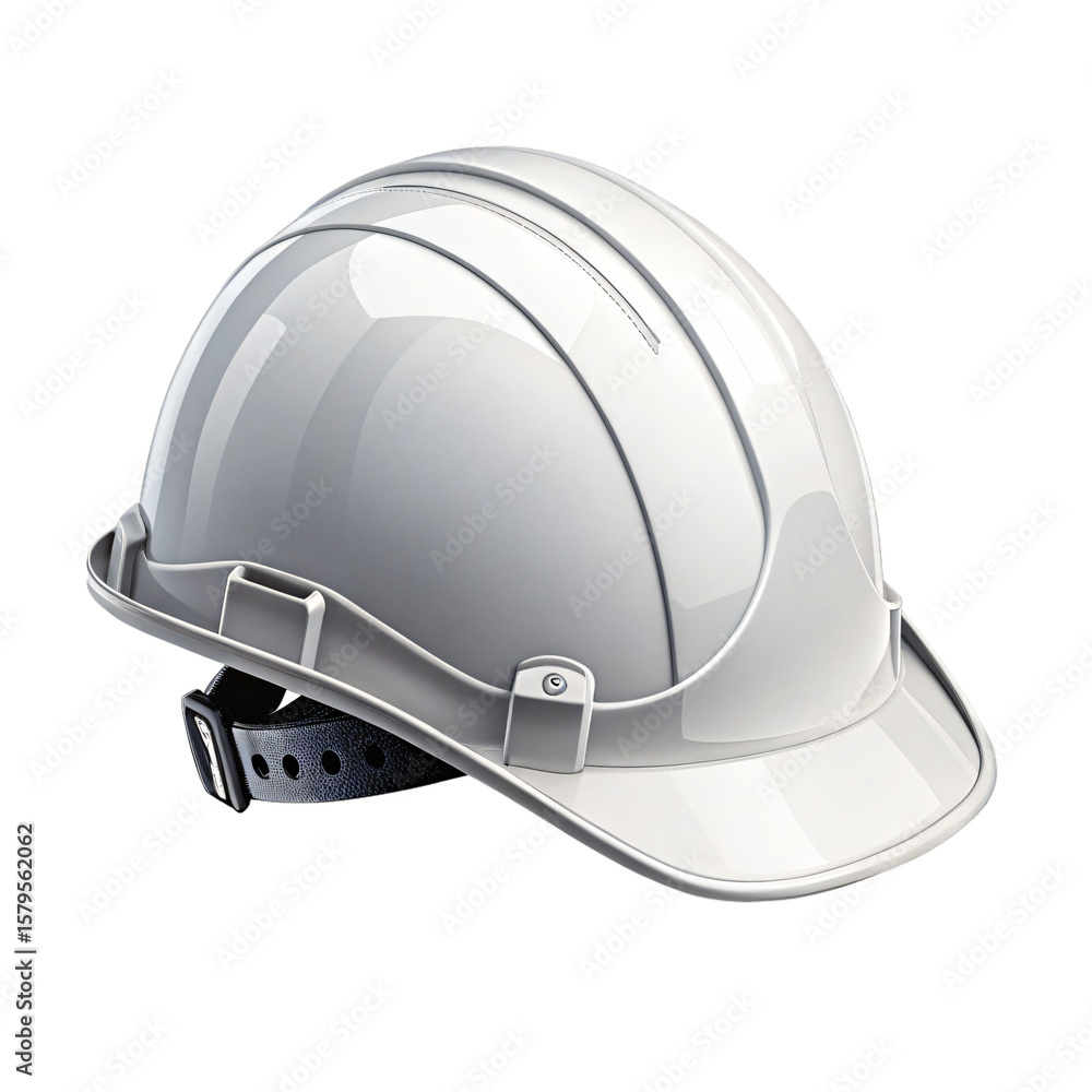 Fototapeta premium White Hard Hat Safety Equipment for Construction and Industry Isolated On Transparent Background