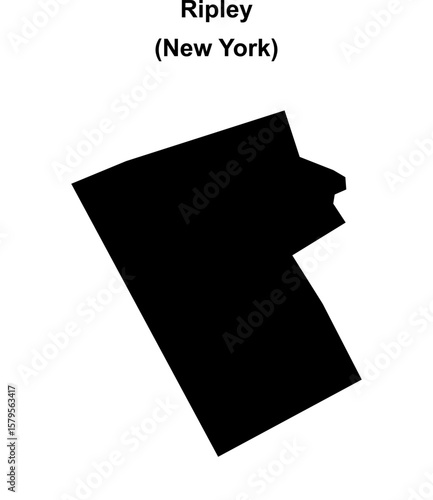 Ripley (New York) blank outline map