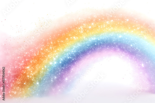Colorful Sparkling Rainbow with Star Particles – Fantasy Arch Illustration

