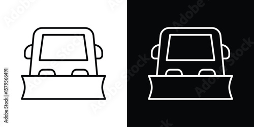 Snowplow icon outline. EPS 10 editable vector