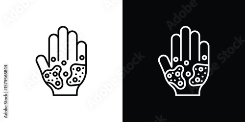 Rash hand icon outline. EPS 10 editable vector