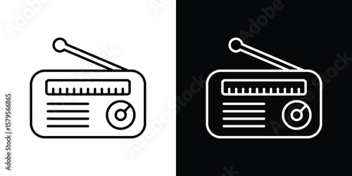 Radio icon outline. EPS 10 editable vector