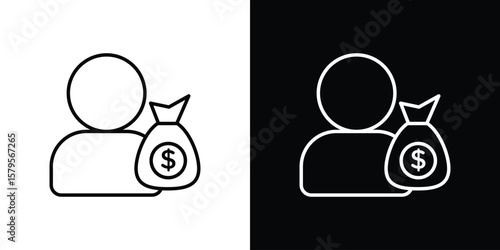 Personal loan icon outline. EPS 10 editable vector