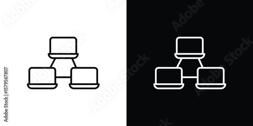 Local network icon outline. EPS 10 editable vector