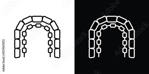 Lingual braces icon outline. EPS 10 editable vector
