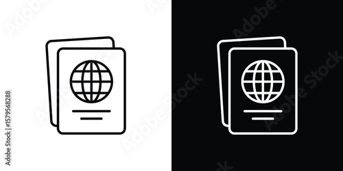Immigration icon outline. EPS 10 editable vector