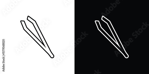 Eyebrow tweezers icon outline. EPS 10 editable vector