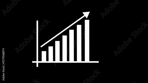 Business graph chart with upward trend animation. abstract business growth graph animation. arrow line and technology background animation