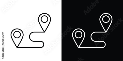 Distance icon outline. EPS 10 editable vector