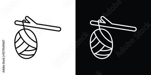 Cocoon icon outline. EPS 10 editable vector