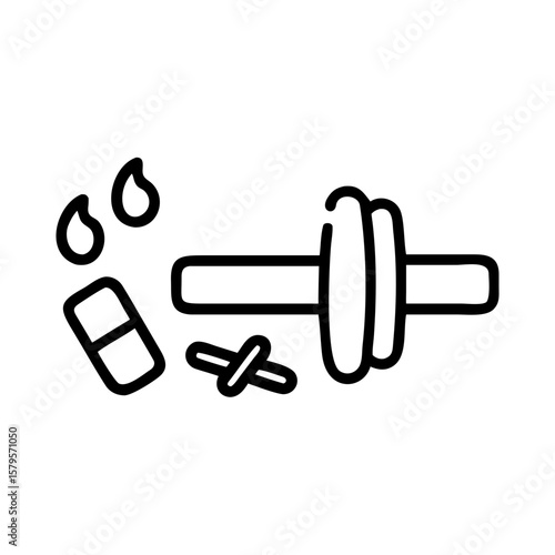 Dumbbell crushing cigarette and pill for fitness motivation concept