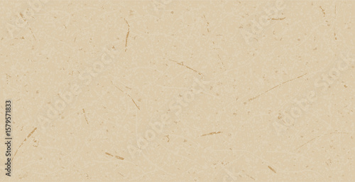 Vector ecru mulberry paper texture background with subtle flecks. This natural, organic backdrop mimics traditional Japanese Washi paper with visible fibers, ideal for vintage, craft, and designs. 