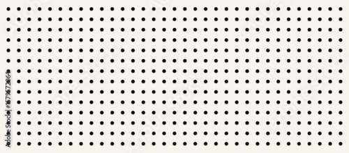 Minimalist vector pegboard background. Clean, seamless grid of perforated dots on a white or light backdrop. Ideal for organizational themes, retail displays, DIY projects, and modern background.