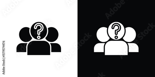 Why us icon symbol in black and white color. Silhouette Styles.