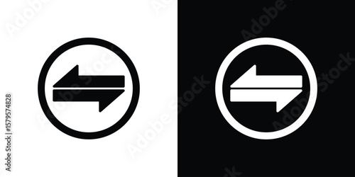 Transfer icon symbol in black and white color. Silhouette Styles.