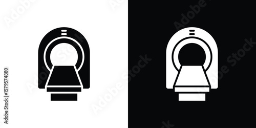 Tomography icon symbol in black and white color. Silhouette Styles.