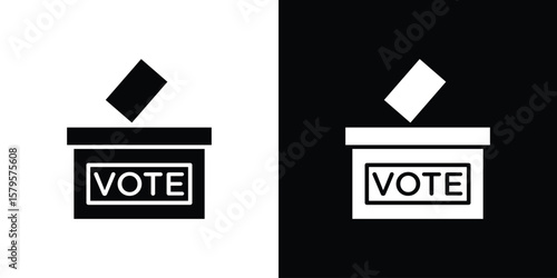 Referendum icon symbol in black and white color. Silhouette Styles.
