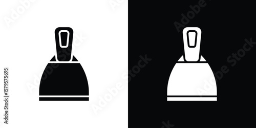Putty knife icon symbol in black and white color. Silhouette Styles.