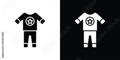 Pijama icon symbol in black and white color. Silhouette Styles.