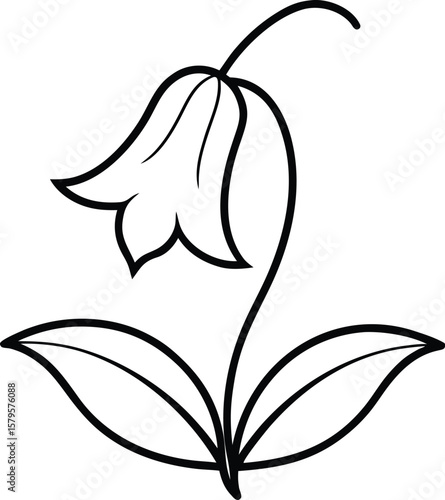 bellflower icon line art vector illustration on transparent background
