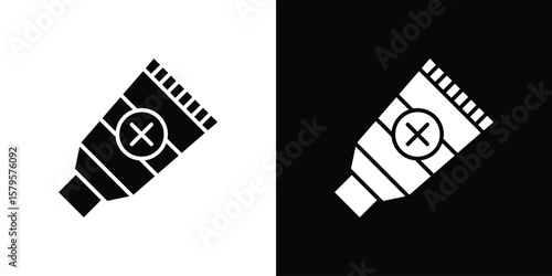 Ointment icon symbol in black and white color. Silhouette Styles.