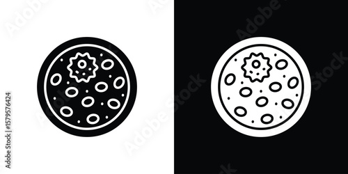 Leukemia icon symbol in black and white color. Silhouette Styles.