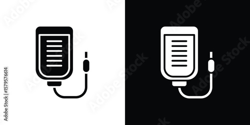 Intravenous icon symbol in black and white color. Silhouette Styles.